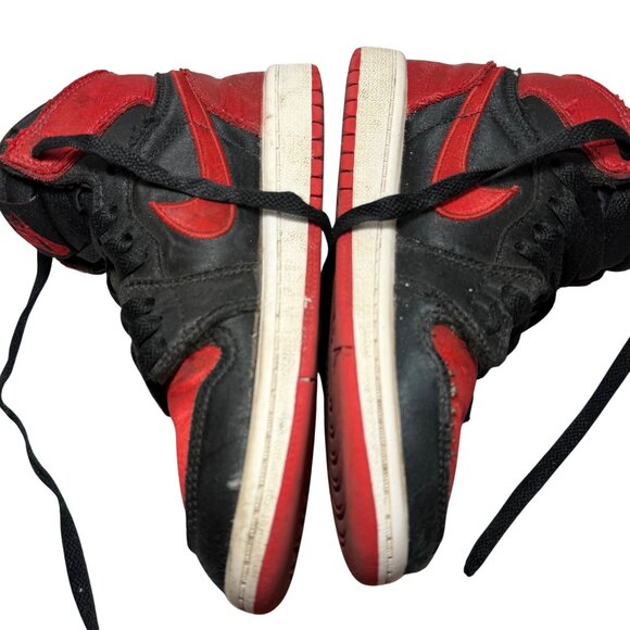Air Jordan 1 Retro High OG TD Black/Red Kids Basketball Sneakers Size 12C Iconic - Picture 11 of 13
